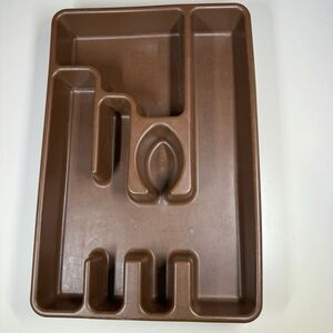 Vintage Rubbermaid 2921 Brown Silverware Tray Utensil Organizer 10x13 USA